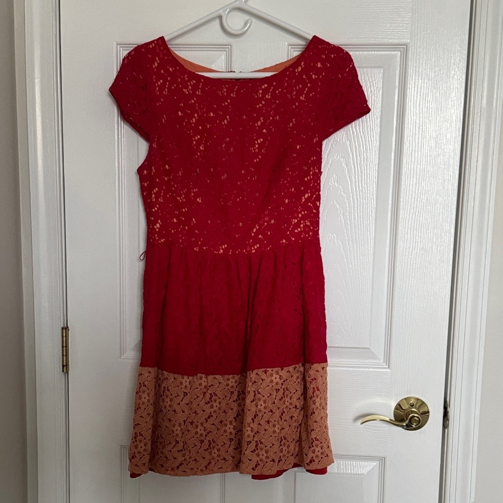 Kensie Vibrant Red Lace Dress